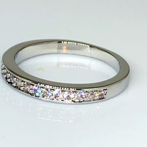 18k White Gold Filled CZ Wedding Band